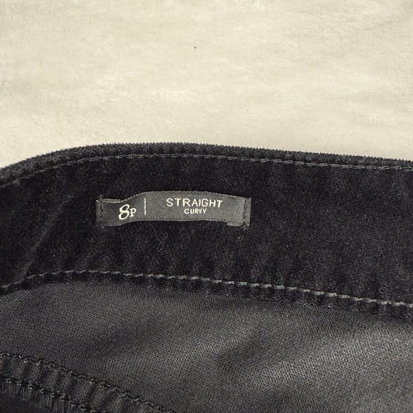 Talbots Velvet Pants Womens 8P Black Flawless Five Pocket Straight Curvy - Picture 7 of 11